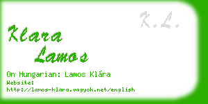 klara lamos business card
