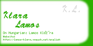 klara lamos business card